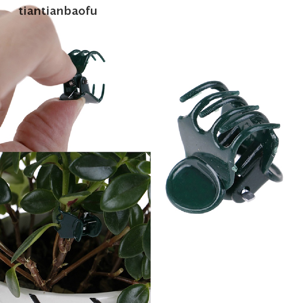 [tiantianbaofu] 100Pcs/Bag Garden Plant Support Clips Flower Orchid Stem Clips for Vine Support Boutique