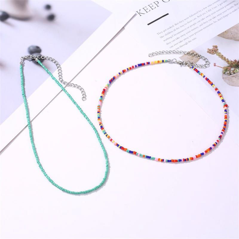 PROMO 9.9 Kalung Manik Wanita Bohemian Fancy Warna Ceria Import Premium Quality