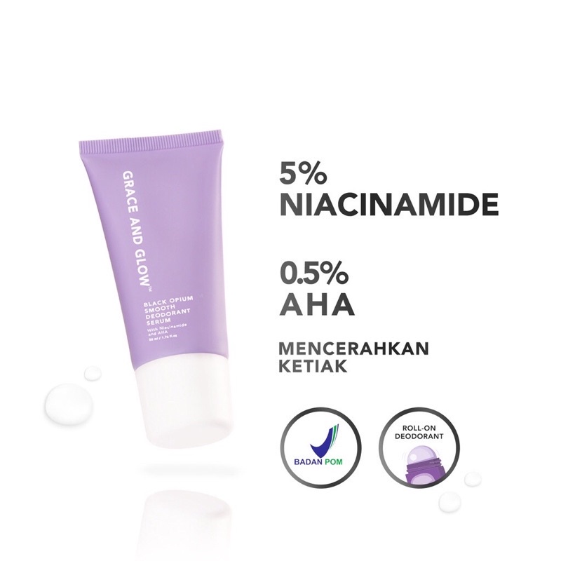 Jual [BPOM] Grace and Glow Black Opium Bright and Smooth Deodorant Roll