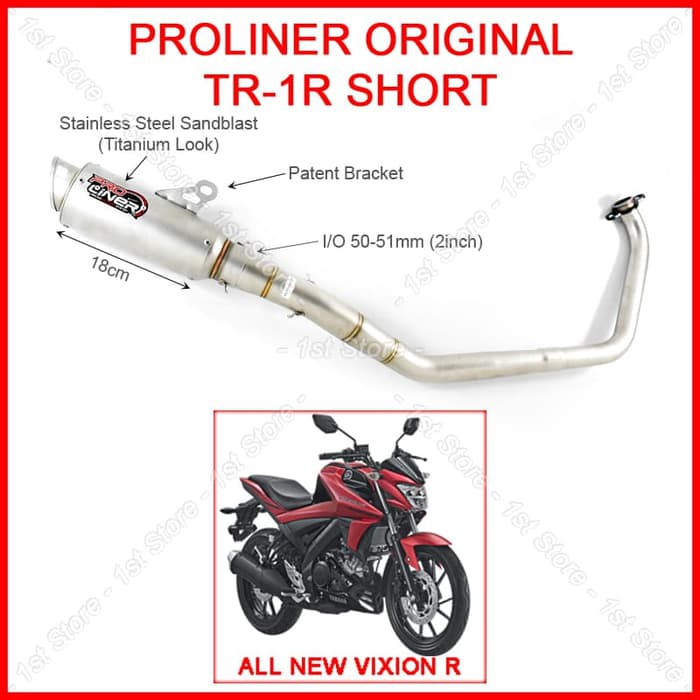 BARANG TERBAIK Proliner TR1 Short All New Vixion R VVA 155 V Ixion Original Pro Liner racing balapan