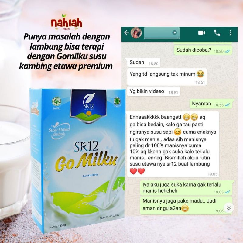 Go Milku SR12 - Susu Lambung Dewasa - Susu Lambung Kronis - Susu Kambing Etawa Murni