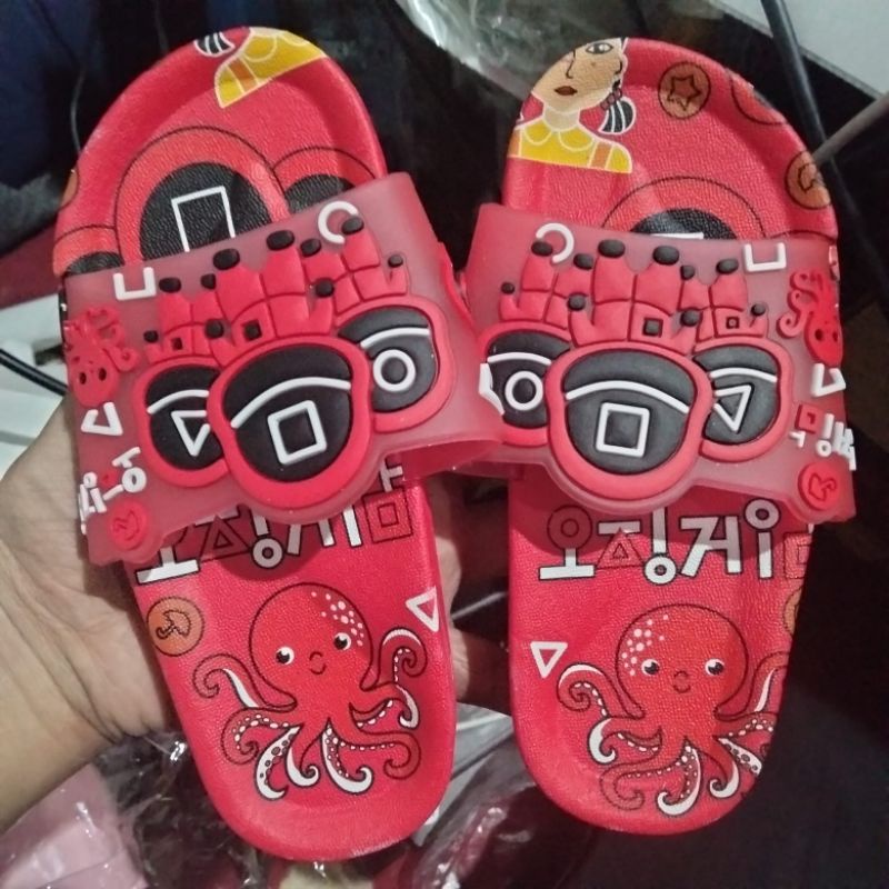 SANDAL HYS ORIGINAL KOKOP SELOP KARET IMPORT ANAK KARAKTER SQUID GAME EMPUK TAHAN AIR 009-14 UNTUK ANAK LAKI LAKI 25/35 BAHAN EMPUK NYAMAN DIPAKAI TERMURAH