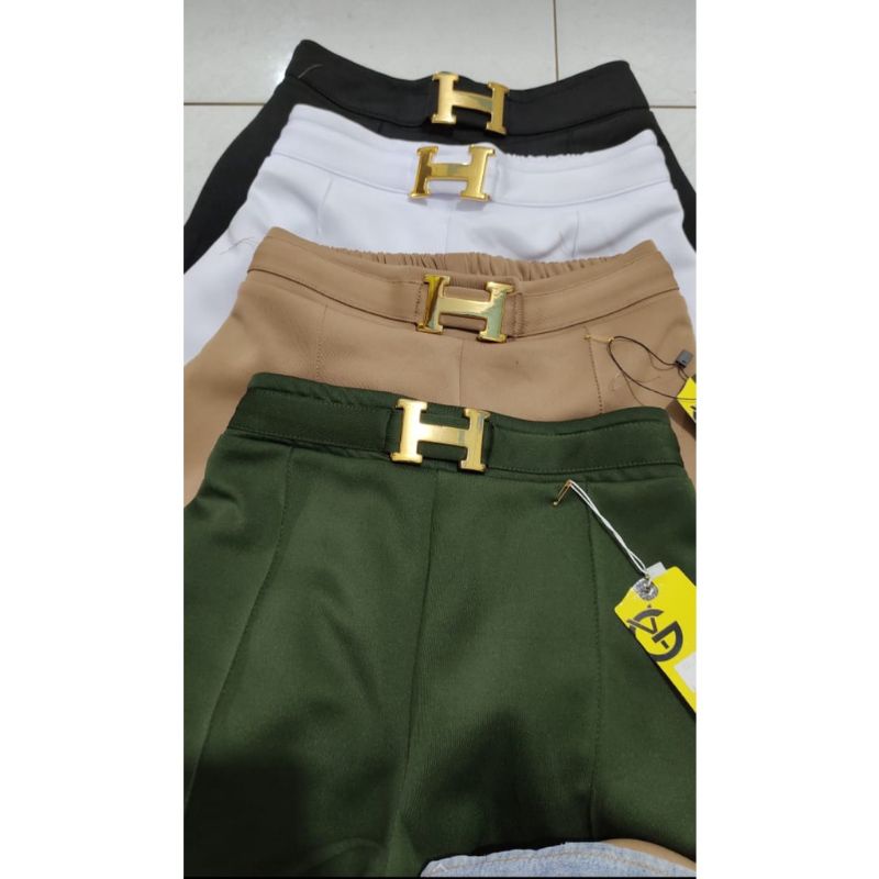 Highwaist Pants Celana Kulot Scuba Bawahan Cullote Outfit Remaja Wanita Kekinian Terbaru