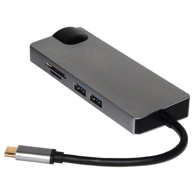 USB 3.1 Type C To 8in1 HDMI VGA USB3.0 PD/TF Type-C Lan RJ45 Adapter