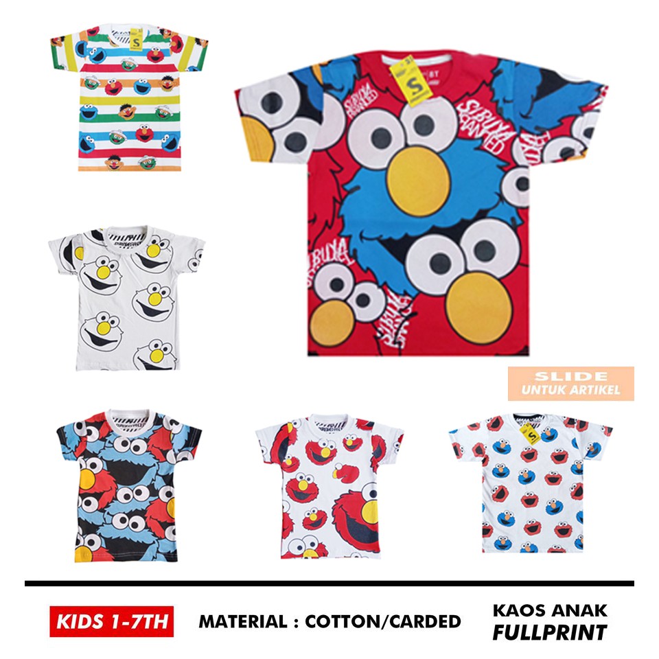 KAOS ANAK FULLPRINT ELMO KAOS DISTRO ANAK PREMIUM KAOS ANAK FULLPRINT ELMO KAOS DISTRO ANAK PREMIUM