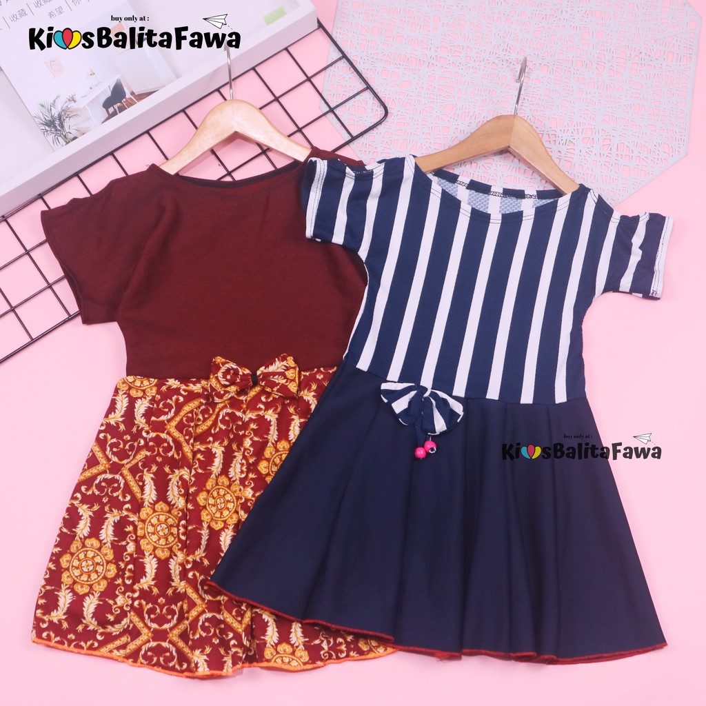 Dress Sabrina Pita 2-3 Tahun / Dres Anak Perempuan Murah Baju Cewek Dres Lengan Balita Pesta Fashion