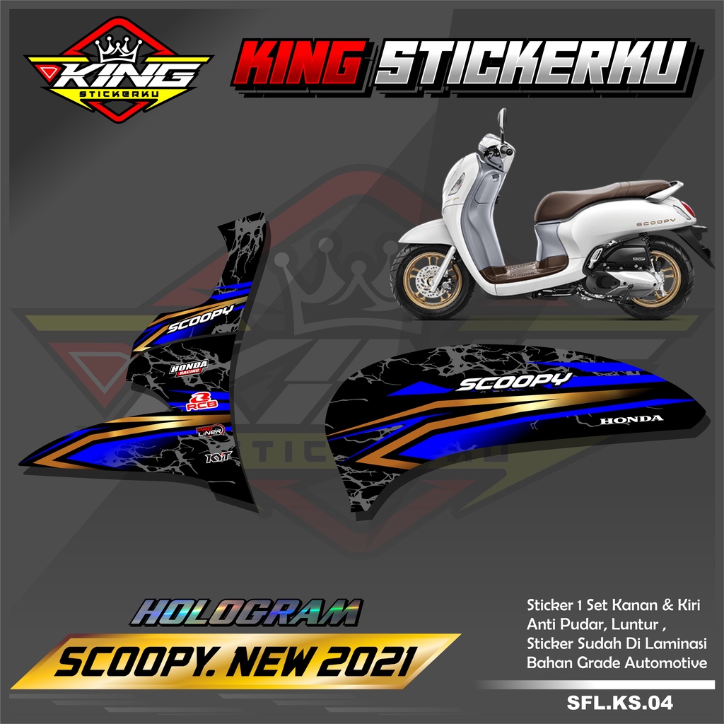 Stiker Striping Scoopy 2021 - Sticker Striping Scoopy 2021 Desain Racing. KS.04