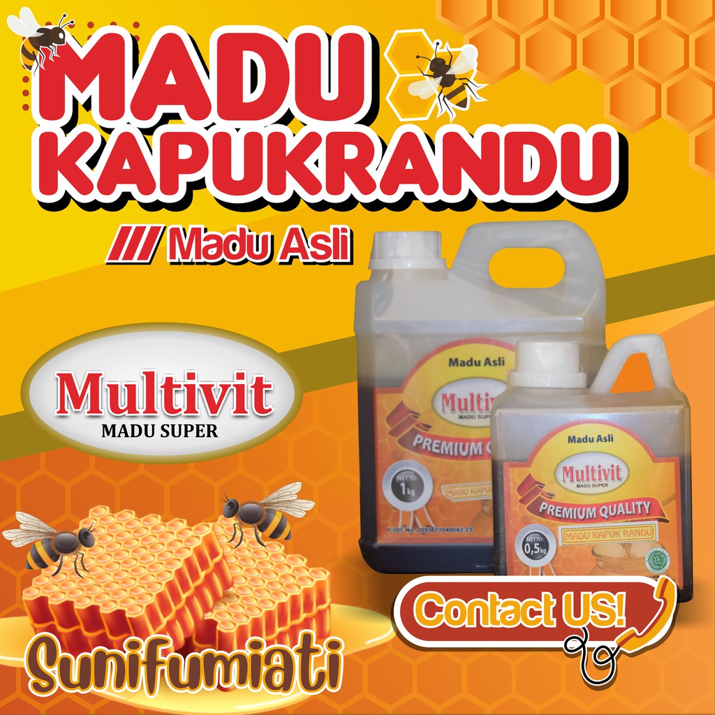 

Madu Multivit Kapuk Randu 500gr | MADU ASLI 100%