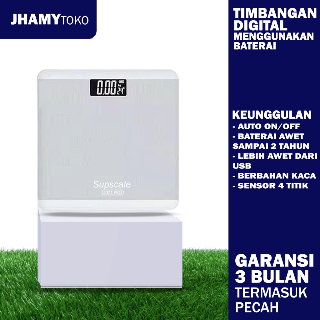 Timbangan Berat Badan Digital Timbangan Baterai Timbangan Berat Badan Murah Alat Timbangan Badan Digital Kuat Sampai 180 KG-SILVER STRIP
