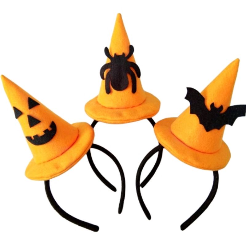 Halloween Bando Topi Penyihir Labu Witch Hat Kelelawar Hantu untuk Pesta Kostum