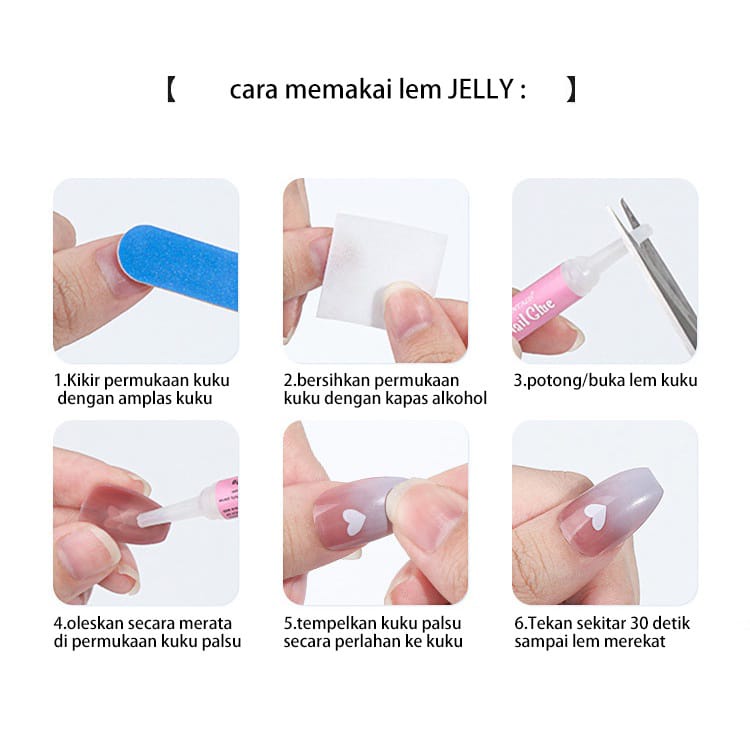 Kuku Palsu 24 pcs nail art korean style