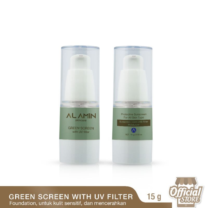 Alamin Green Screen With UV Filter | Sunscreen/UVA/UVB Filter Moisturaizer/Protective Sunscren For All Skin Type |