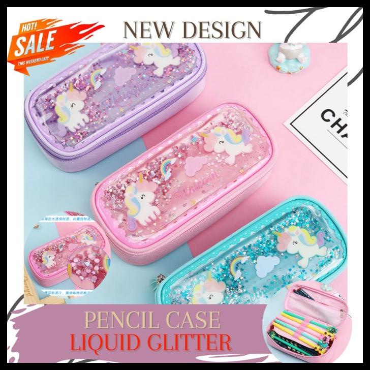 

Kotak Pensil Glitter Air / Kotak Pensil Sequin Liquid Unicorn Flamingo