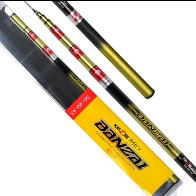 Joran Tegek Kaizen Banzai | Carbon Rod | Zoom Pole | 1 joran bisa 3 ukuran panjang | Pilih Ukuran
