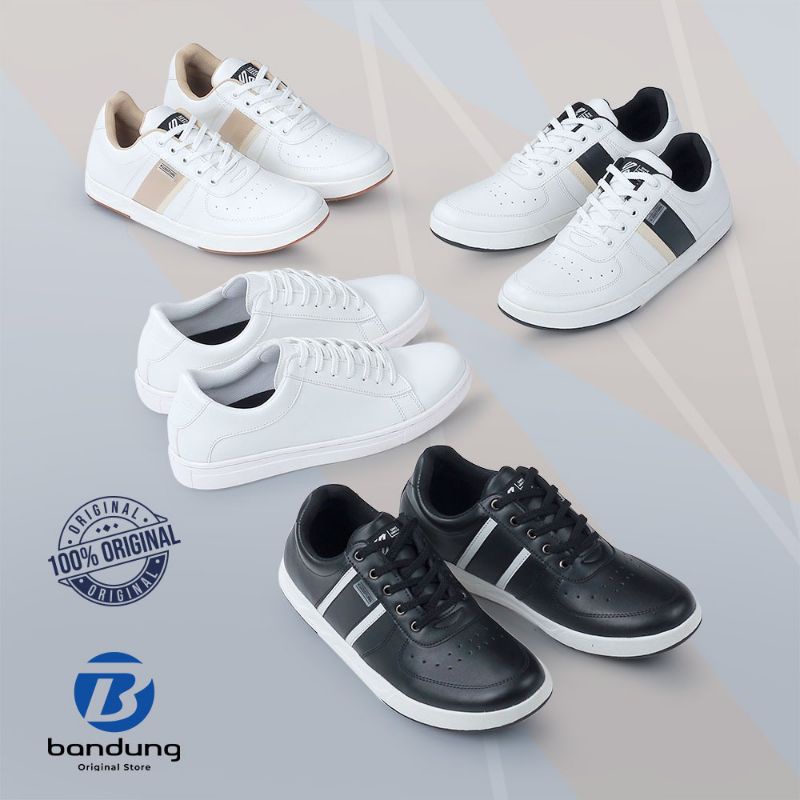 Sepatu Casual Sneakers Putih Hitam Pria Cowok Mills Series Kets Distro Premium Original