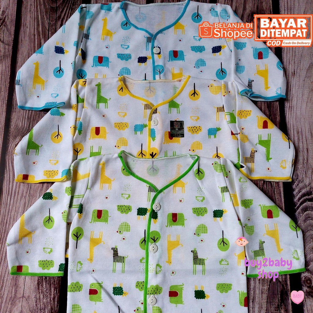 Piyama lengan panjang bayi Shankusen motif Animal Series isi 3 PCS