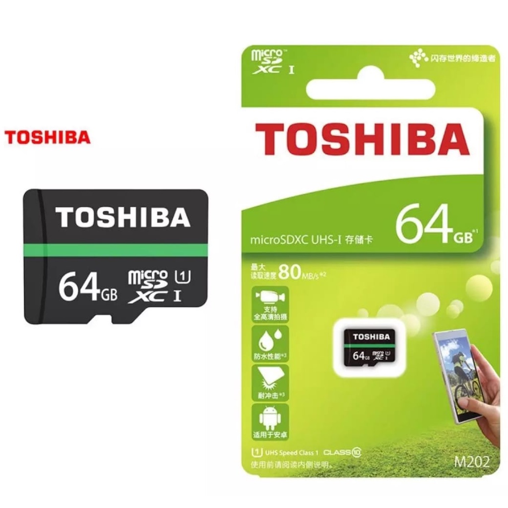 Memory Card-Micro SD-Micro SDHC Toshiba 8GB / 16GB / 32GB / 64GB / 128GB Class 10 48MB/s / Memory Card HP Toshiba Class 10-Hitam