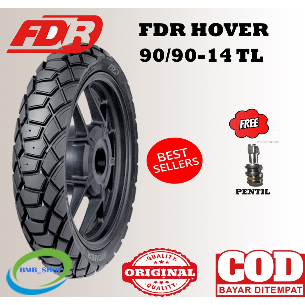 Ban motor matic FDR Hover 90/90-14 tubles free pentil kembang trail untuk beat Mio Vario Fino Scoopy