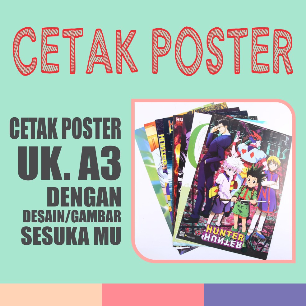 Cetak Poster A3 Custom Gambar Shopee Indonesia