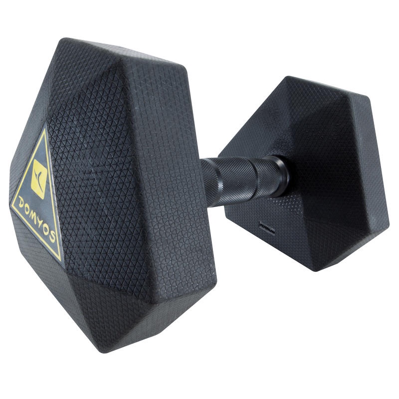 DOMYOS Hex Dumbbell Barbel Alat Angkat Beban Gym Fitness Berat 10 kg