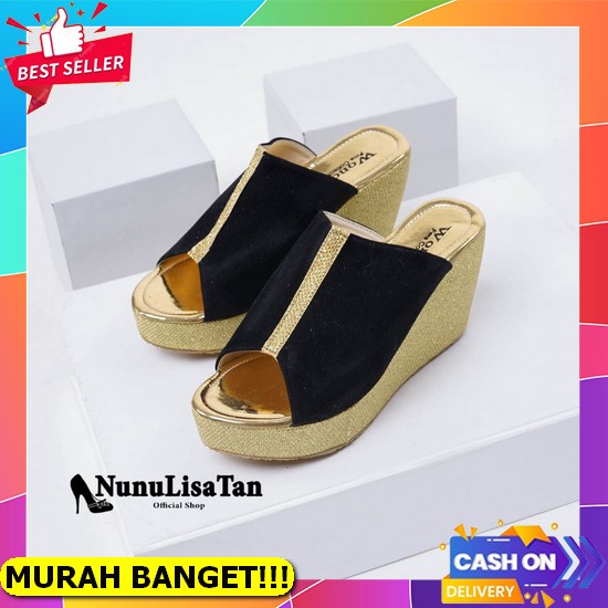 Wedges Wanita Weges Kekinian Murah Cewek 2022 Wejes 2021 Sendal Import Wejges Terbaru Kondangan Nunu