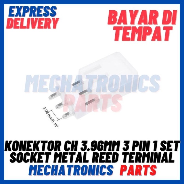 [SOC-9134] KONEKTOR CH 3.96MM 3PIN 1SET STRAIGHT PIN SOCKET METAL REED TERMINAL PIN
