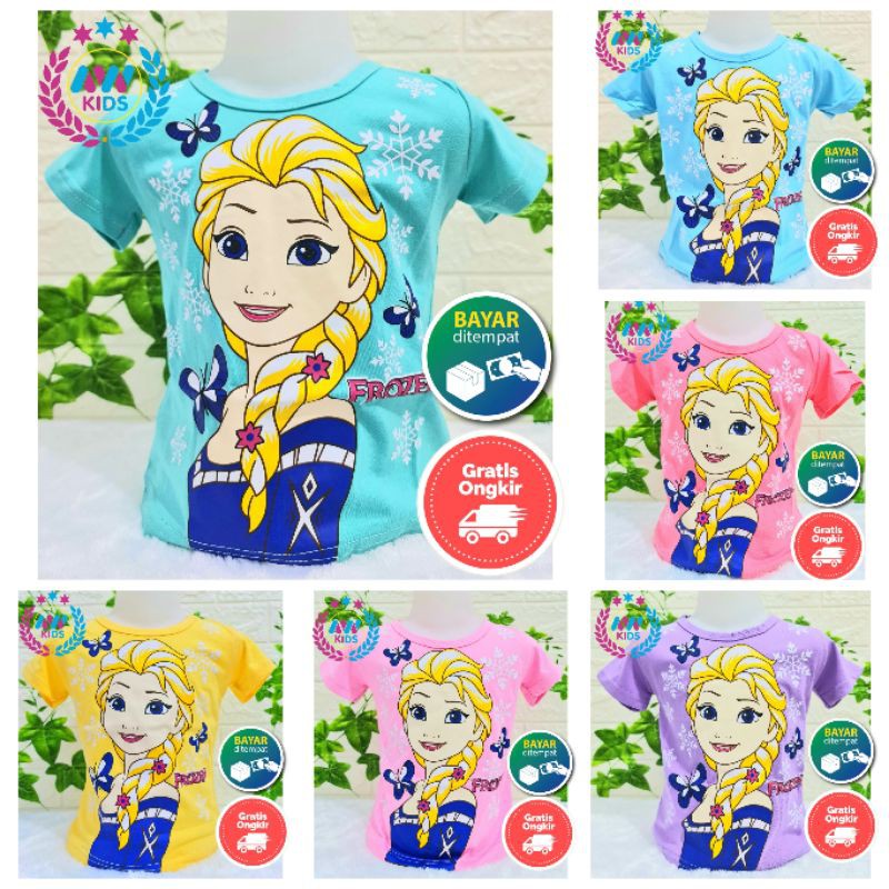 KAOS BAJU ANAK PEREMPUAN CAT PREMIUM DOVE /UMUR 1- 8 TAHUN/BAJU ATASAN ANAK PEREMPUAN/FROZEN