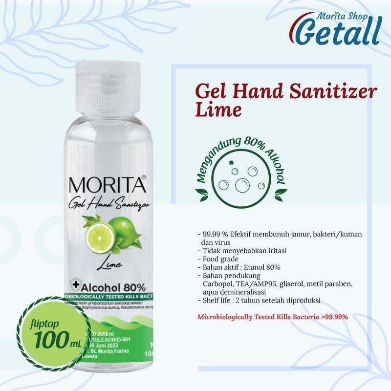 Hand Sanitizer Gel Morita Alkohol 80% 100 ml