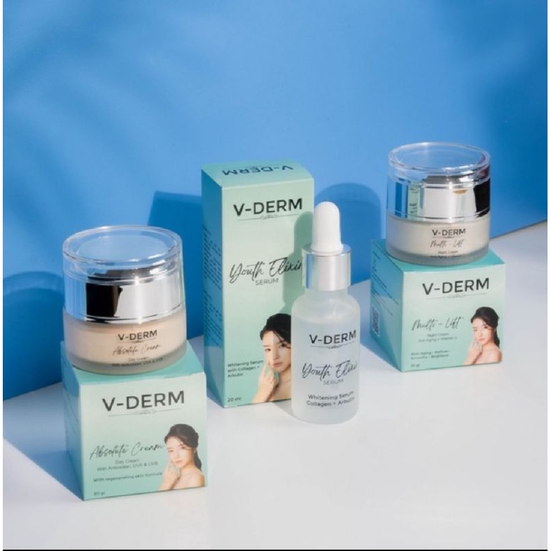 V-DERM PAKET CREAM SIANG,CREAM MALAM DAN SERUM BPOM ORIGINAL