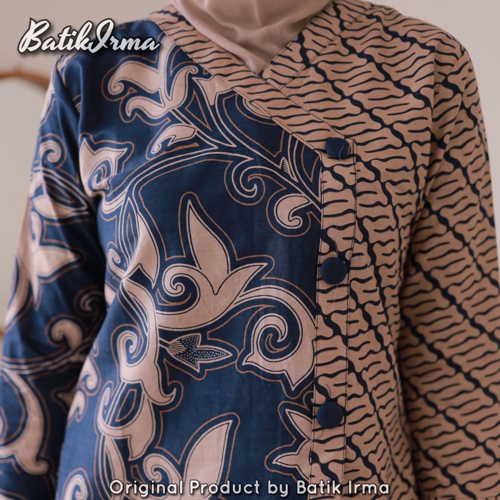 Atasan Blouse Batik Wanita Kantor Motif Kangkung BATIK IRMA