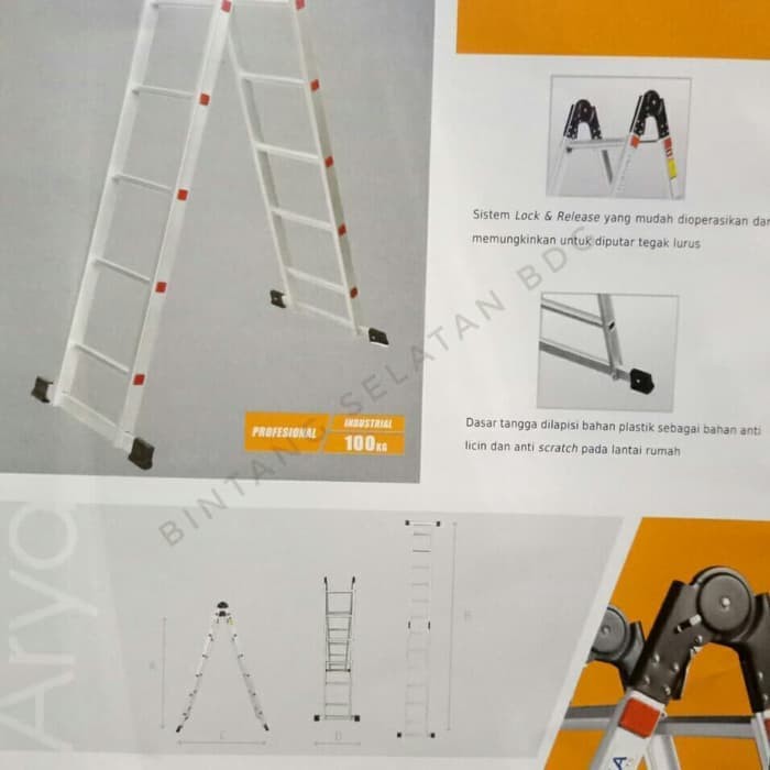 TANGGA ALUMUNIUM LIPAT FORTUNA ARYA 16 TR-A6