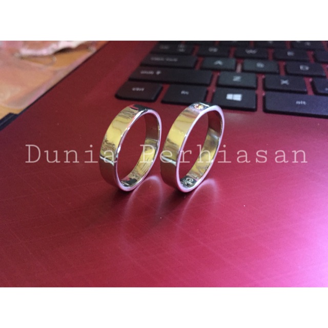 Cincin Nama Couple Ukir Nama Dalam Monel Stainless