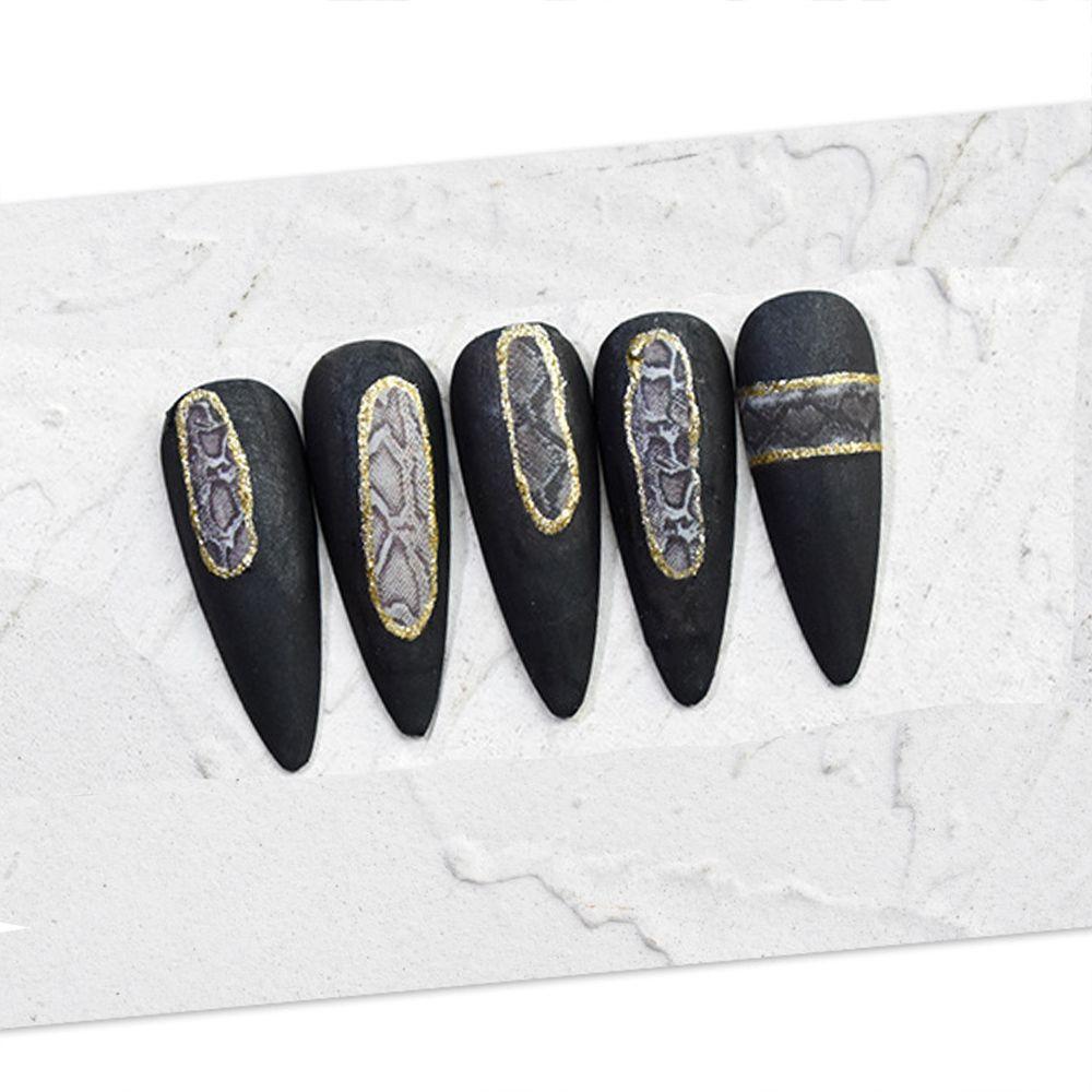 MXBEAUTY Stiker Kuku Leopard Singa DIY Bahan Kuku Hewan Stiker Perekat Ular Decals
