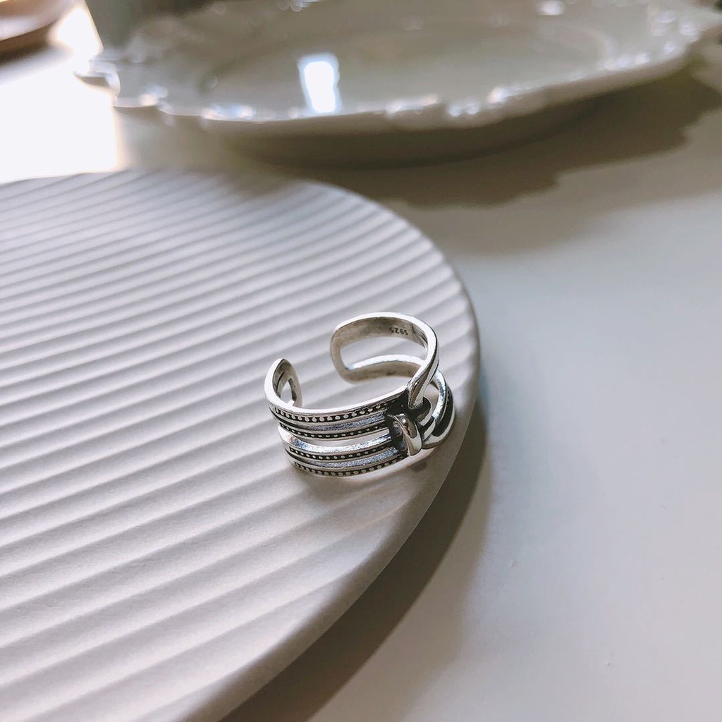 Cincin Model Terbuka Desain Simpul Tali Minimalis Untuk Wanita