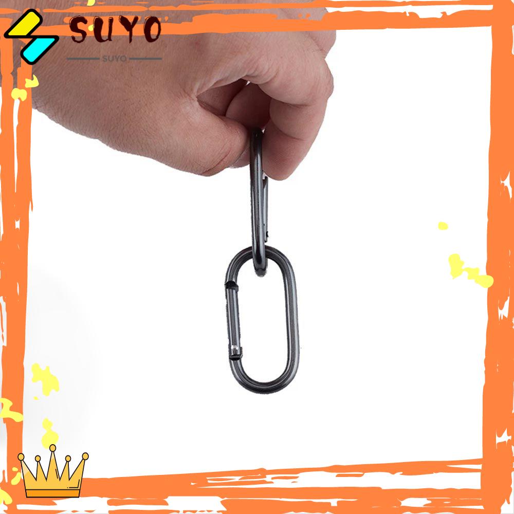 Suyo Gantungan Kunci Carabiner Bentuk Oval Bahan Metal Untuk Hiking / Camping