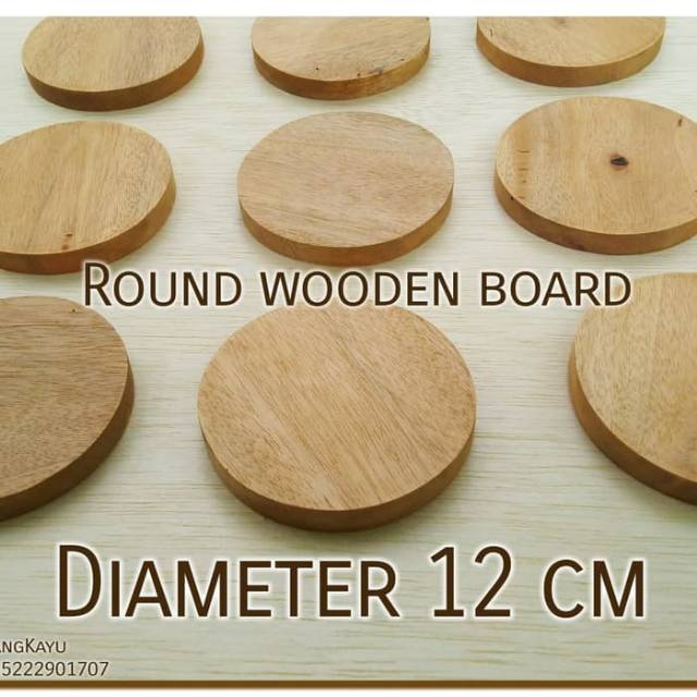 Wooden Coaster D-12 Cm Tatakan gelas piring kayu tatakan mangkok