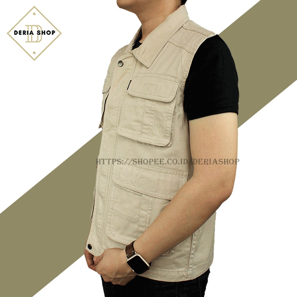 Rompi Pria Safety Casual Bahan Katun Kanvas Polos Anti Angin Dewasa Anak Jaket Motor Tactical Outdoo