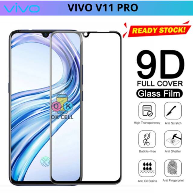 TG Anti Gores Kaca VIVO V11 Pri- Tempered Glass 9D Vivo V11pro Full Cover Screen Protector Premium