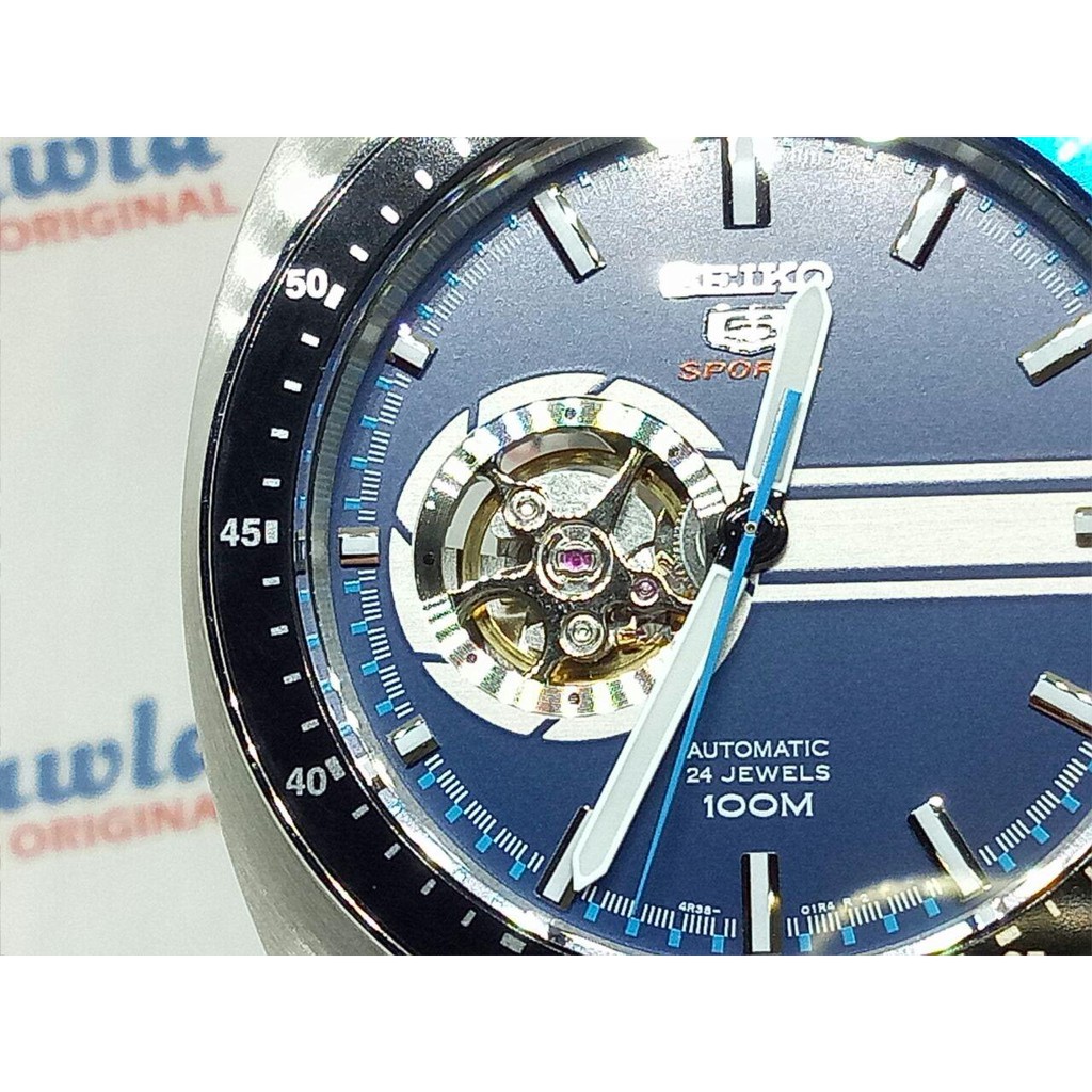 Seiko 5 Sports SSA327K1 Open Heart Blue Dial - Jam Tangan Pria SSA327