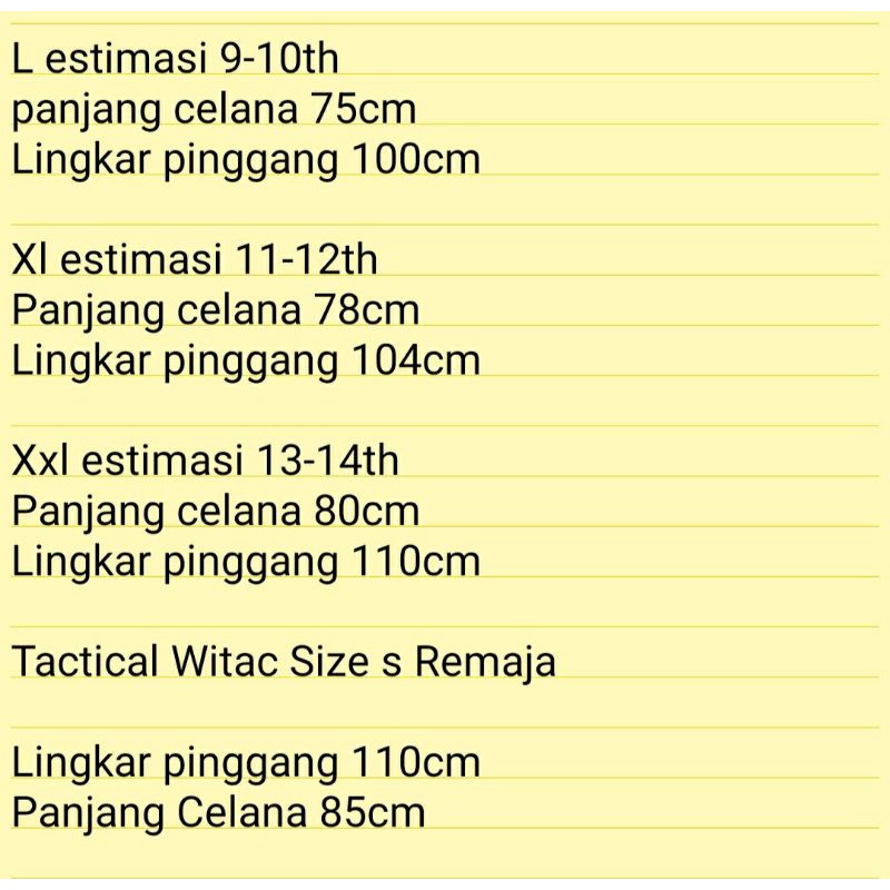 Celana Sirwal anak Tactical Witac  Remaja 14 13 12 11 10 9 8 tahun panjang laki-laki
