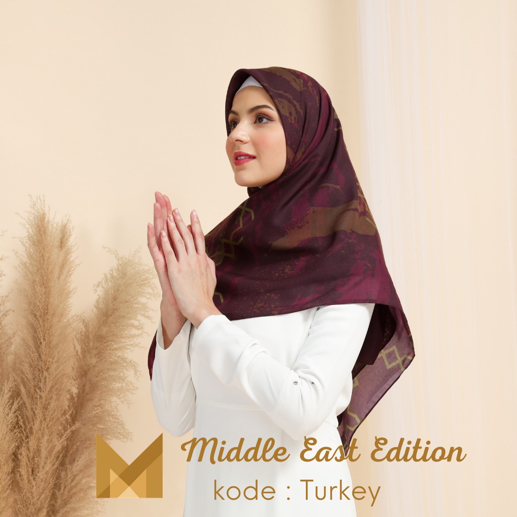 Meirista Hijab Middle East Edition Turkey | Kerudung Segi Empat Lasercut Segiempat Voal Premium Printing Motif