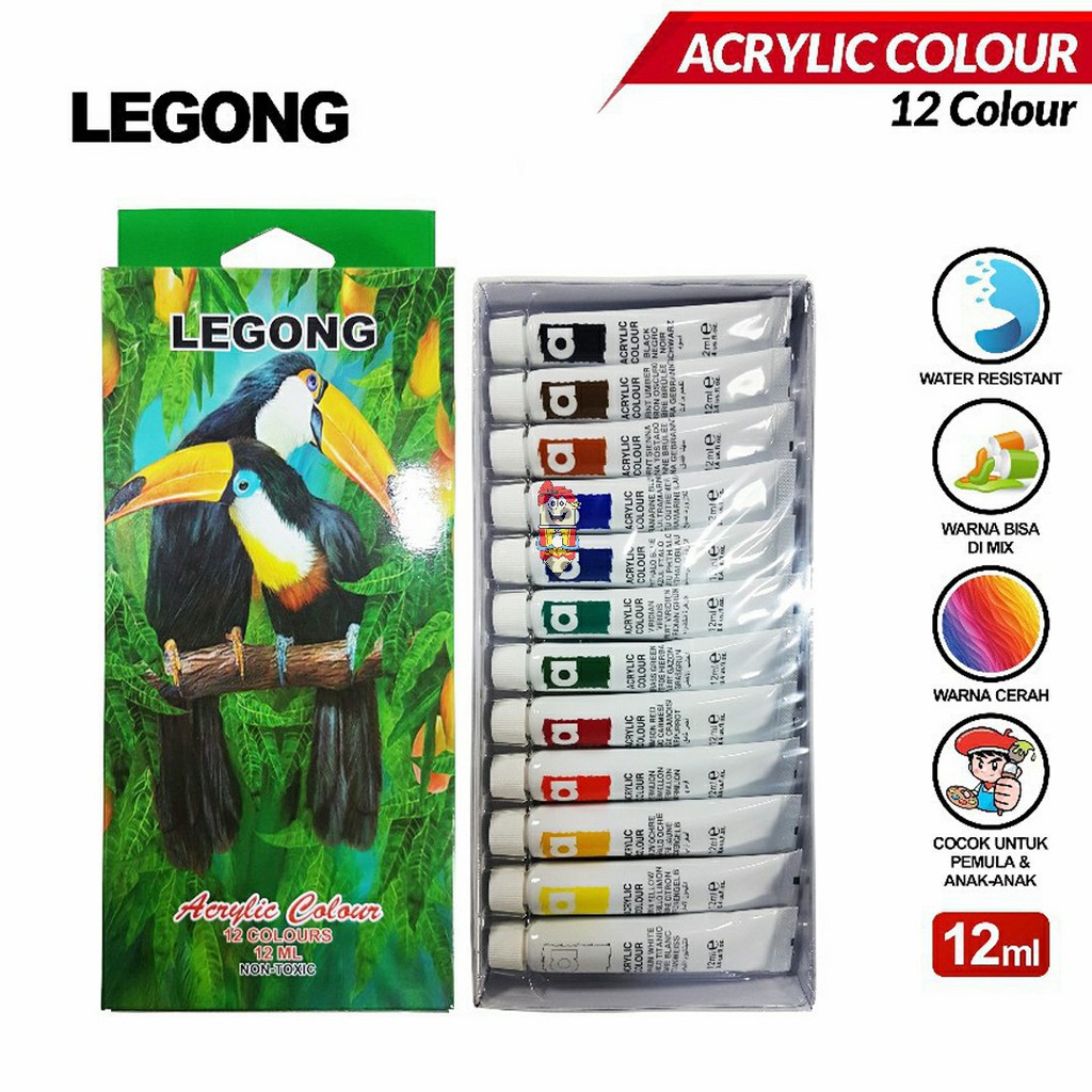 

Cat Acrylic Legong Pop1 12 warna