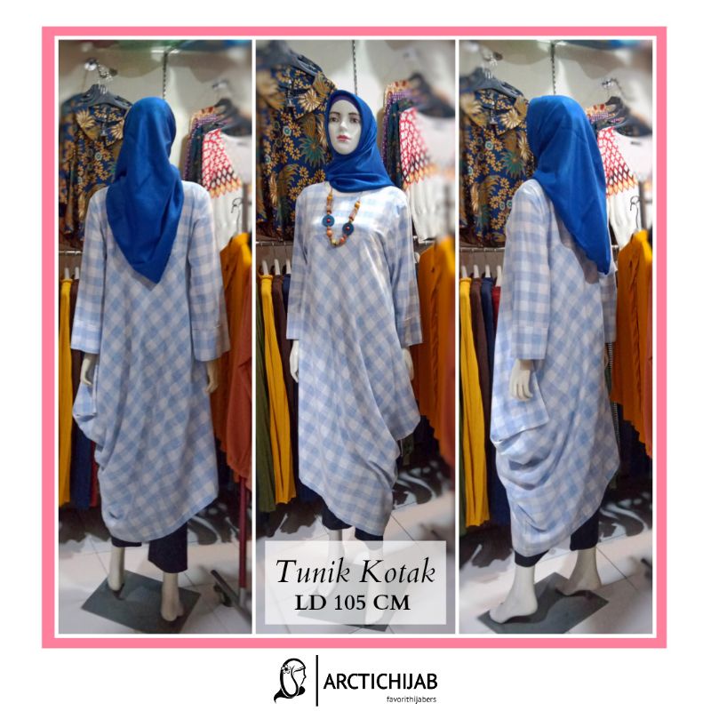 BAJU TUNIK | MODEL TUNIK KOTAK-KOTAK