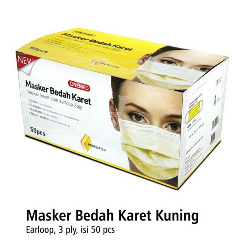 Onemed masker bedah karet earloop 3 ply isi 50 pcs