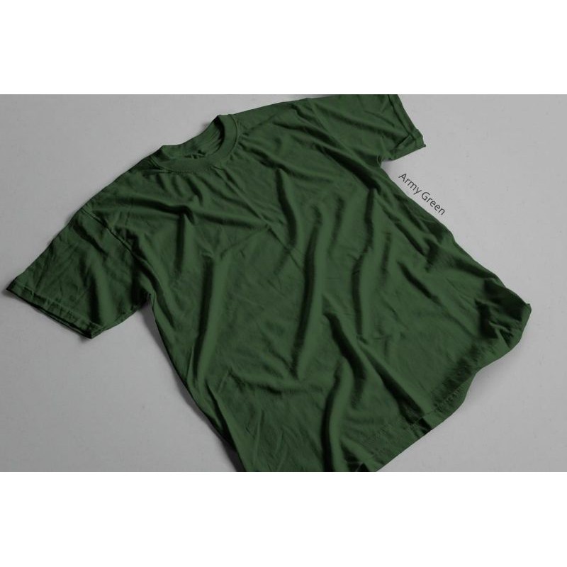 KAOS POLOS GREEN ARMY/KAOS POLOS WARNA HIJAU/ KAOS POLOS PRIA WANITA