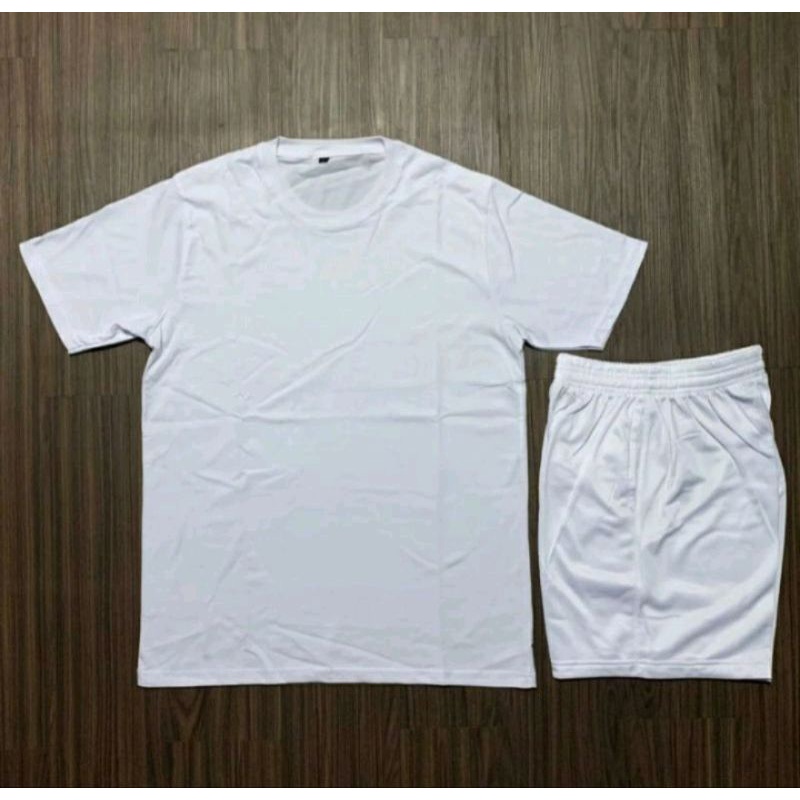 Baju putih polos celana putih polos tes akademi polisi tni setelan celana kaos lengan pendek