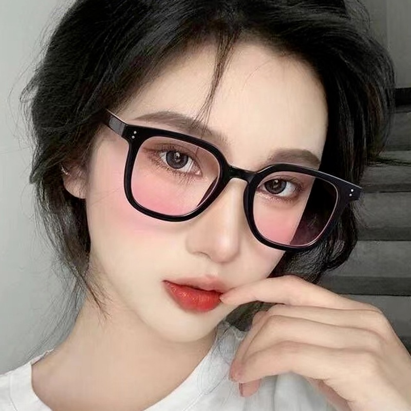 Papaozhu ins Fashion Pink Shade Lens Blush Sunglasses Untuk Wanita Perempuan Makeup Eyeglasses UV400 Eyewear