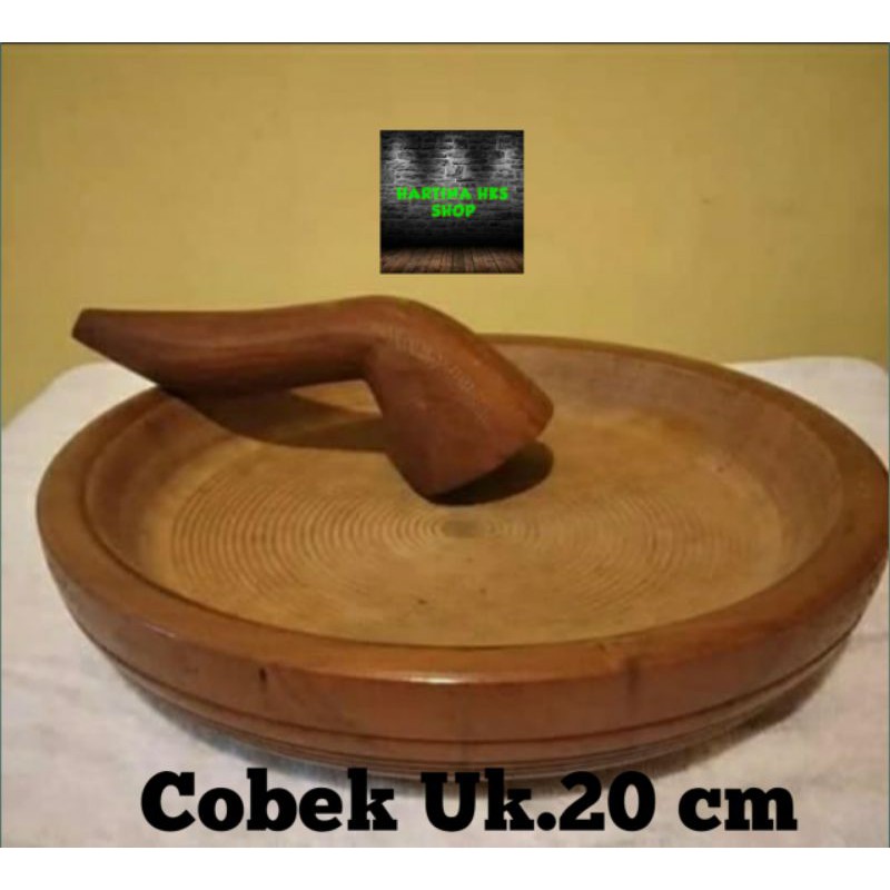 cobek atau ulekan asli kayu Ulin khas Kalimantan uk.20 cm