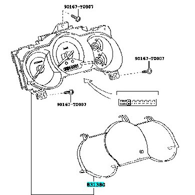 Kaca Glass Speedometer 83852-0KC30 Tipe V 83852-0KC30