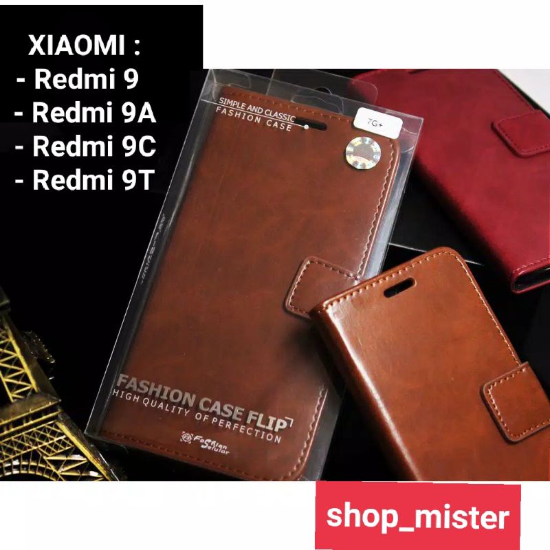 Sarung Buku Kulit Flip Leather Case Xiaomi Redmi 9 Redmi 9A Redmi 9C Redmi 9T